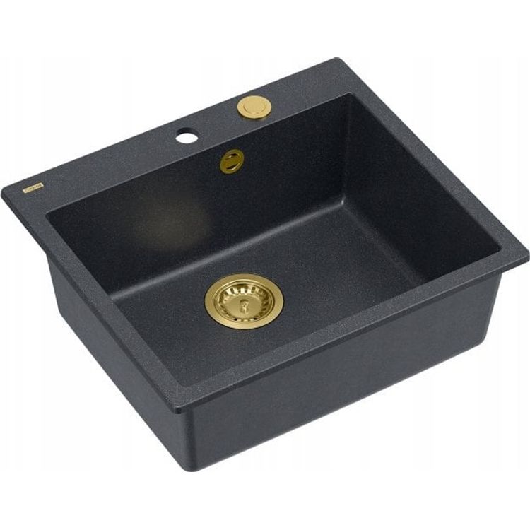 Tootefoto - GraniteQ valamu MORGAN 110 GraniteQ must teemantvalamu sifooniga Push To Open kullav rvi 1-kauss b/o + riivid 4 tk