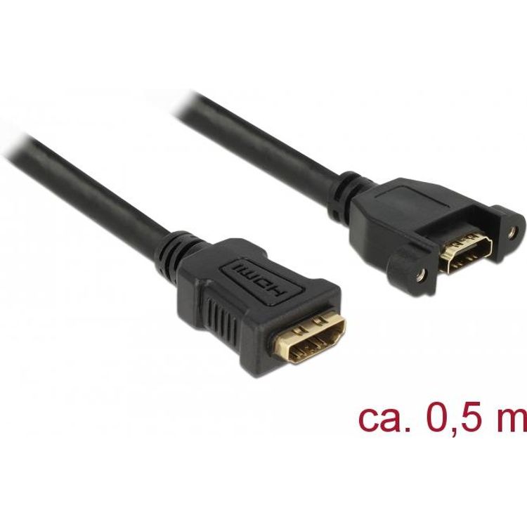 Tootefoto - DeLOCK 85465 HDMI-kaabel 0,5 m HDMI t p A (Standard) Must