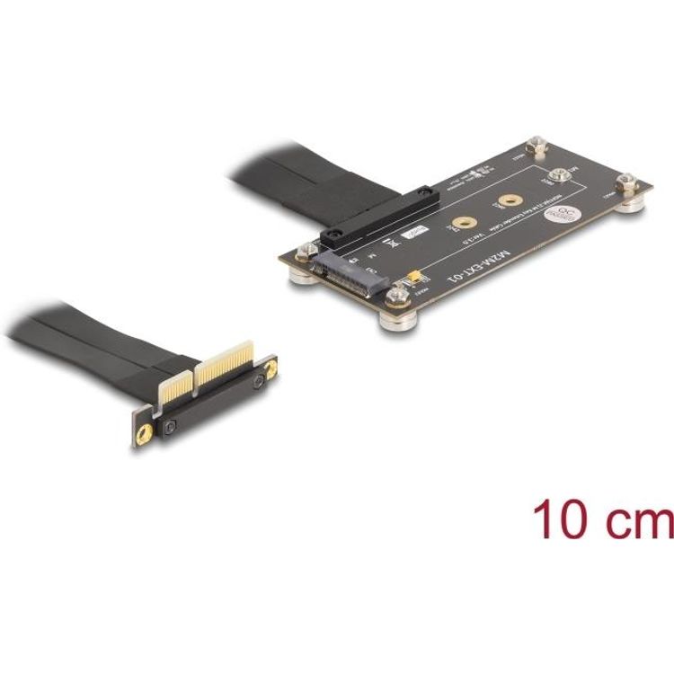 Tootefoto - Delock Adapter PCIe 3.0 x4 Stecker 90 gewinkelt zu M.2 Key M Buchse mit Kabel 10 (81502)