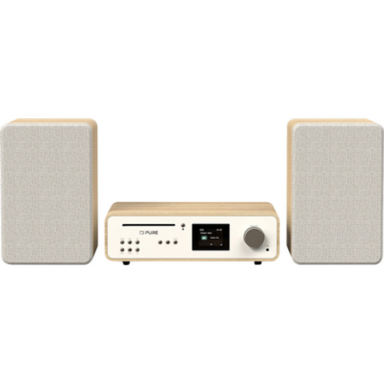 Tootefoto - Pure Classic Stereo Cotton White/Oak Eu/Uk Retro Audio System , Oak, White