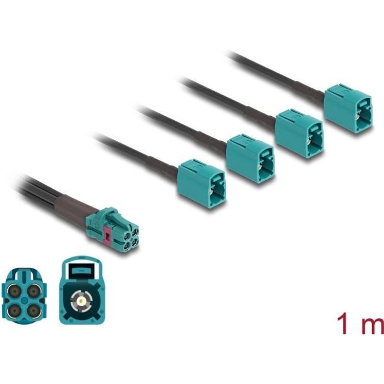 Tootefoto - Delock Kabel Mini FAKRA Z Buchse quad zu 4 x FAKRA Z Buchse B-Typ (90140)