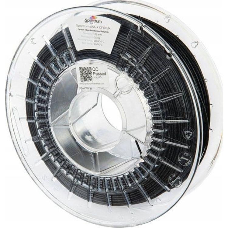 Tootefoto - Spectrum Spectrum 3D h gniit, ASA-X CF10, 1,75 mm, 500 g, 80726, must