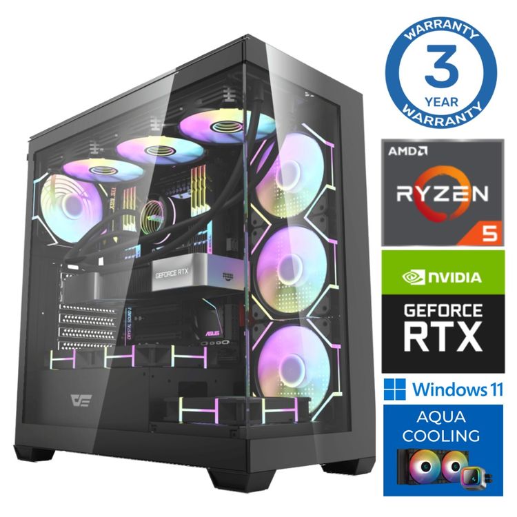 Tootefoto - INTOP AQUA Ryzen 5 7600X 16GB DDR5 1TB SSD M.2 NVME+4TB RTX5070 12GB WIN11