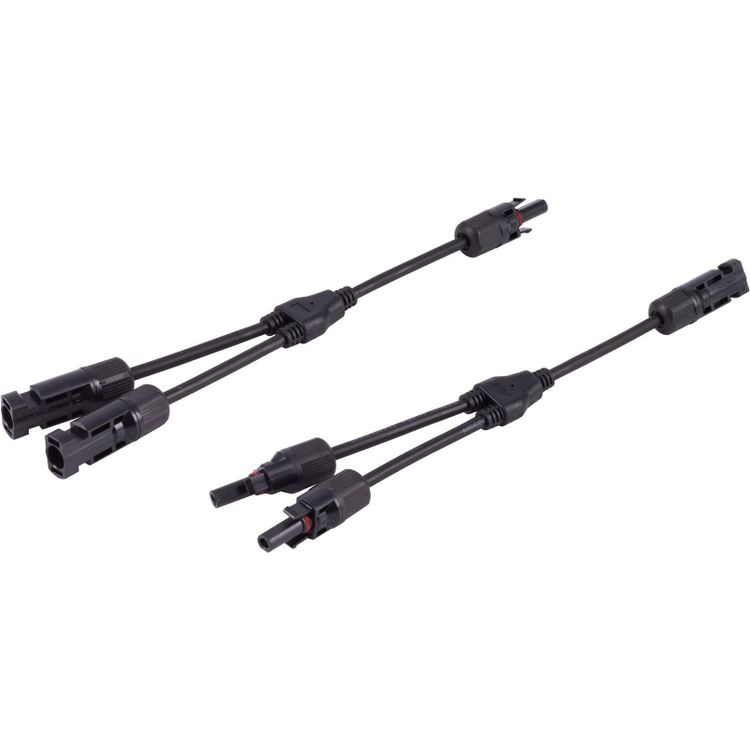 Tootefoto - shiverpeaks -PV4 T-Adapterkabel Set, 2/1, 6mm , schwarz/schwarz, 30cm (BS02-21052)