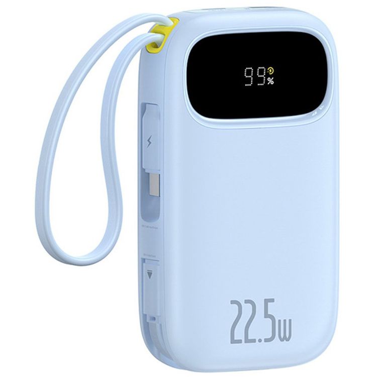 Tootefoto - Baseus Powerbank 20000mAh ekraani ja sisseehitatud kaablitega EnerFill FC31 22,5W - sinine Powerbank 20000mAh ekraani ja sisseehitatud kaablitega EnerFill FC31 22,5W - sinine