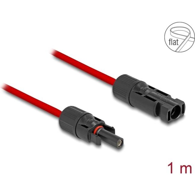 Tootefoto - Delock DL4 Solar Flachbandkabel Stecker zu Buchse 1 m rot (60676)