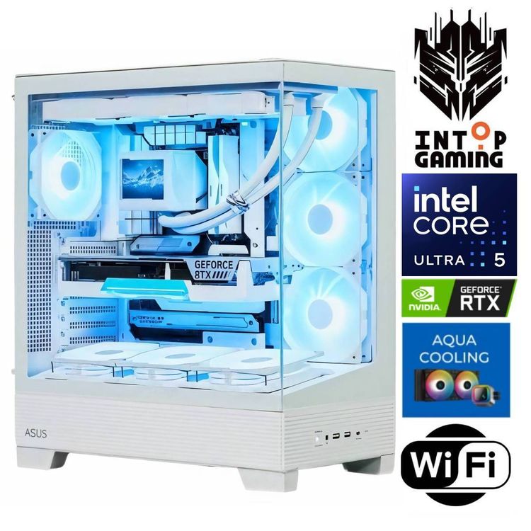 Tootefoto - INTOP AQUA Ultra 5 245KF 64GB DDR5 1TB SSD M.2 NVME+4TB RTX5050 8GB WiFi no-OS