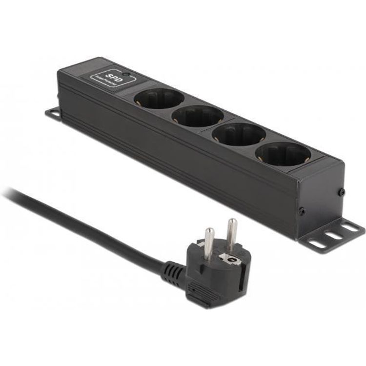 Tootefoto - DeLOCK 66818 liigpinge kaitsevahend Must 4 vahelduvvoolu kontakt 220 - 250 V 1,5 m