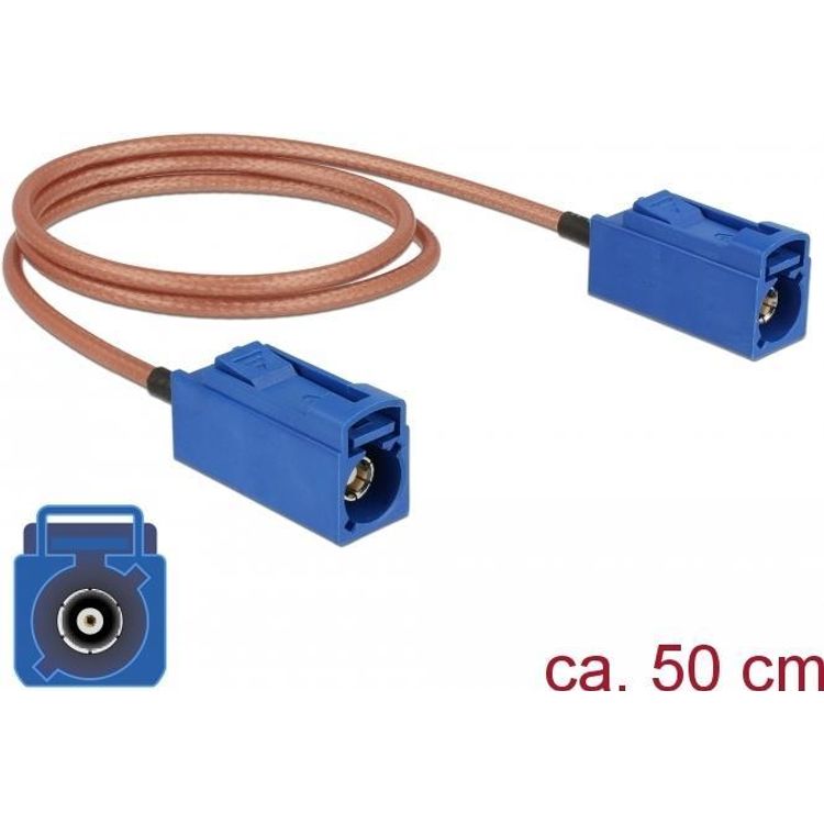 Tootefoto - DeLOCK 89667 koaksiaalkaabel RG-316 0,5 m FAKRA C Sinine, Pruun