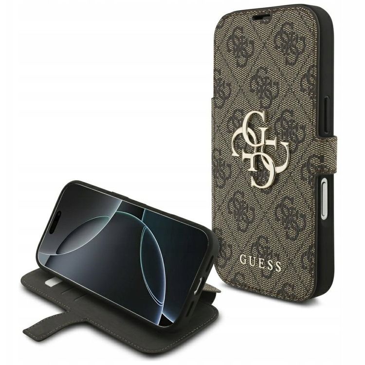 Tootefoto - Etui Guess Book 4G Metal Logo do iPhone 17 Pro br zowy