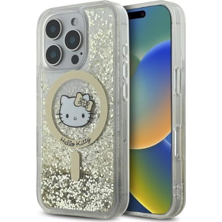 Tootefoto - HelloKitty Hello Kitty HHKMP16LLGDIH iPhone 16 Pro 6,3-tolline valgest kullast k va mbris Liquid Glitter Fever MagSafe