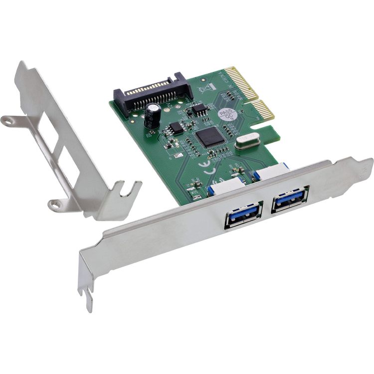 Tootefoto - InLine Schnittstellenkarte - 2x USB-A 3.2 Gen. 2 (10 Gb/s) - PCIe x4 - SATA (76666N)