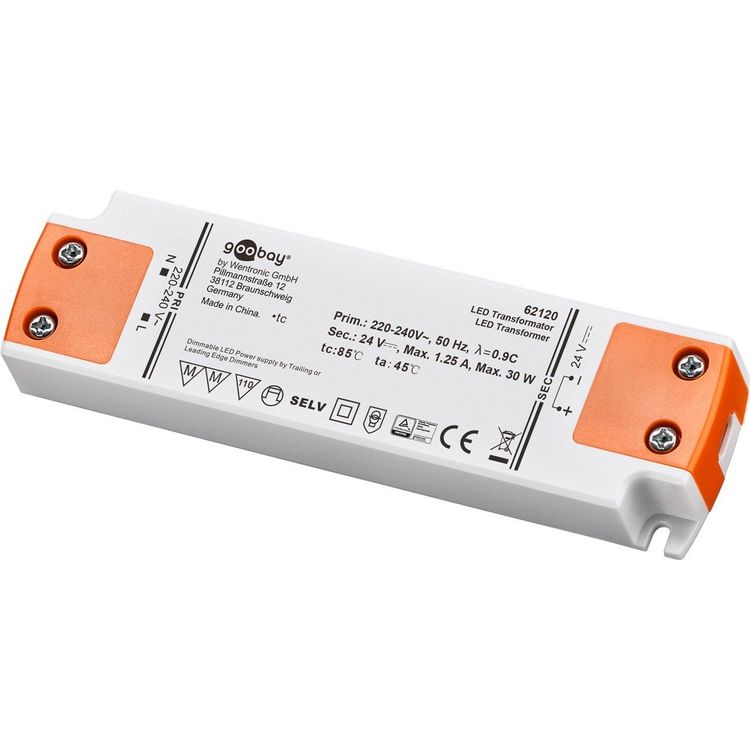 Tootefoto - Goobay 62120 valgustitrafo Sobib siseruumis kasutamiseks Elektrooniline valgustitrafo 30 W