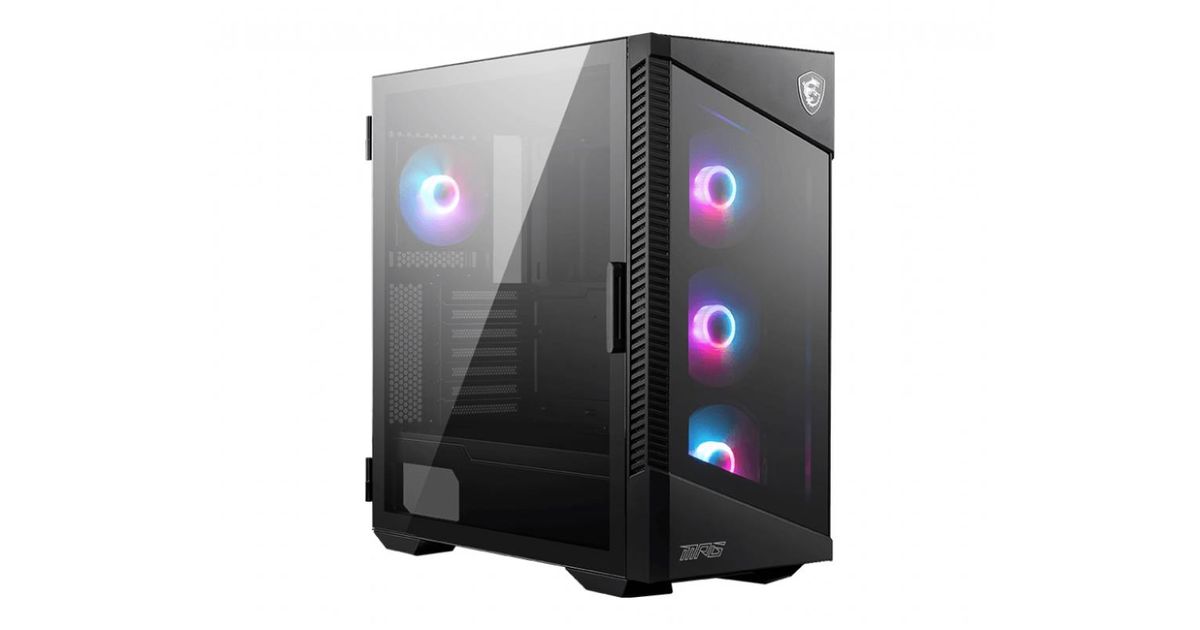 PC CASE ATX Mid Tower Case Tempered Glass Gaming Computer Case Without ARGB  Fan Black