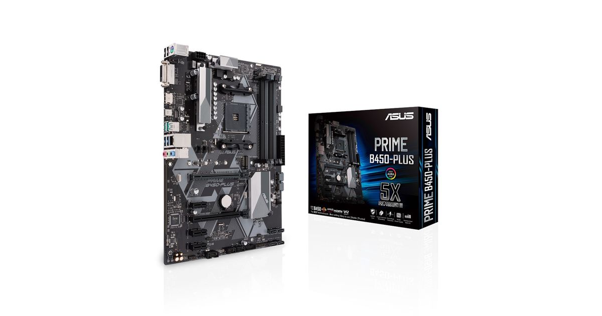 ASUS PRIME B450 PLUS AMD B450 Socket AM4 ATX Motherboards