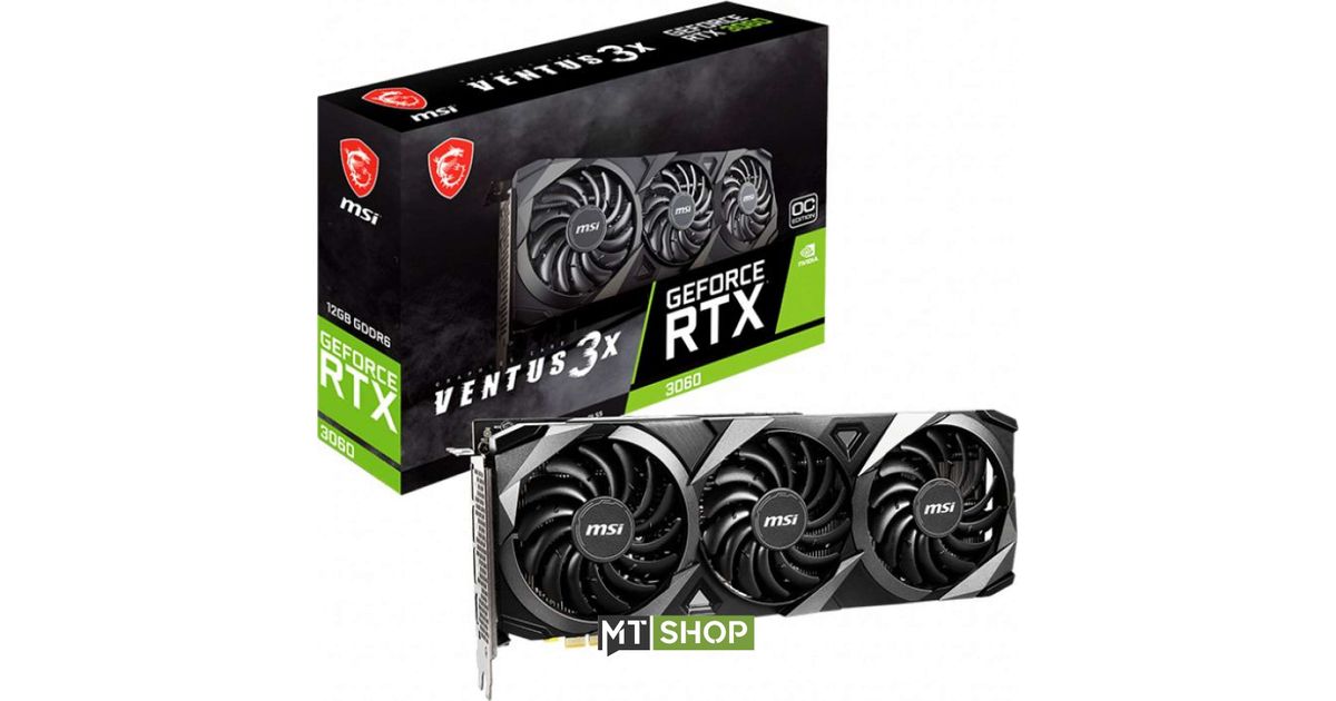 MSI GeForce RTX 3060 VENTUS 3X 12G OC NVIDIA 12 GB GDDR6 - Graphics ...