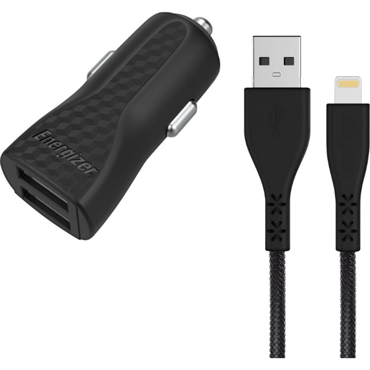 Tootefoto - Energizer Energizer autolaadija 2xUSB + v lgukaabel (1,2m) must