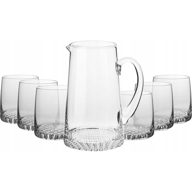 Tootefoto - Jug with glasses Krosno FJORD, glass, 1 l, 7 pcs
