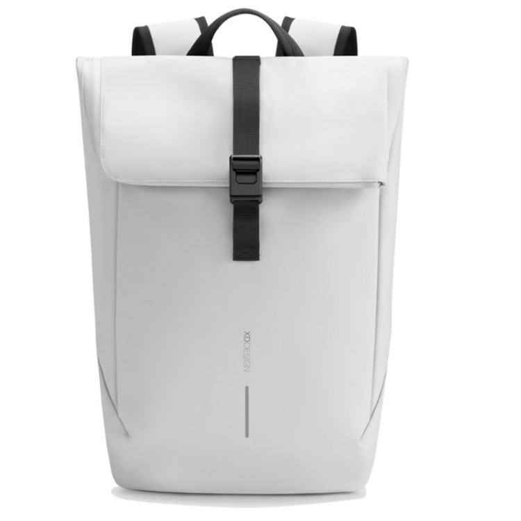 Tootefoto - XD Design Urban wasserabweisender Flap-Top Rucksack Schwarz/silber