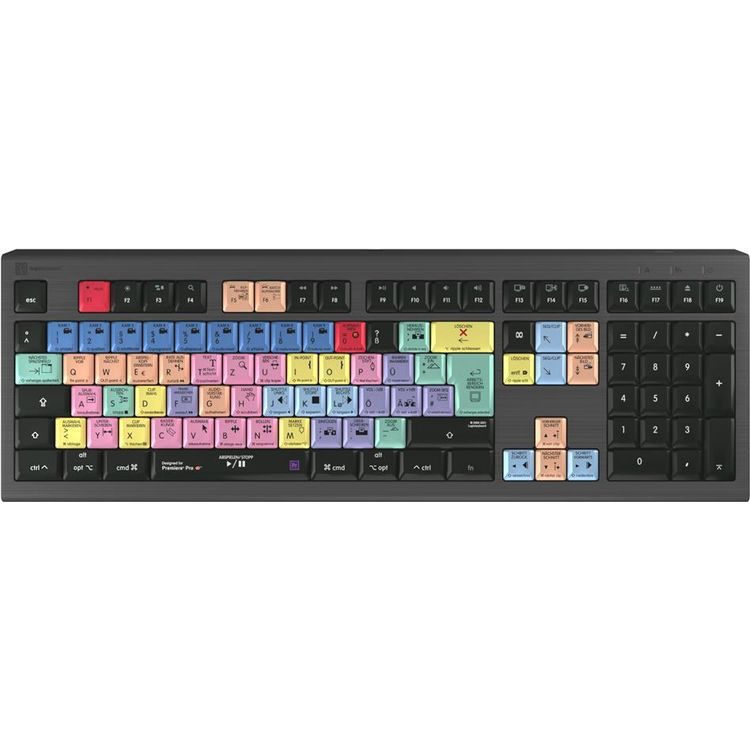 Tootefoto - Logickeyboard Adobe Premiere Pro CC Astra 2 klaviatuur USB QWERTZ Saksa keel Hall
