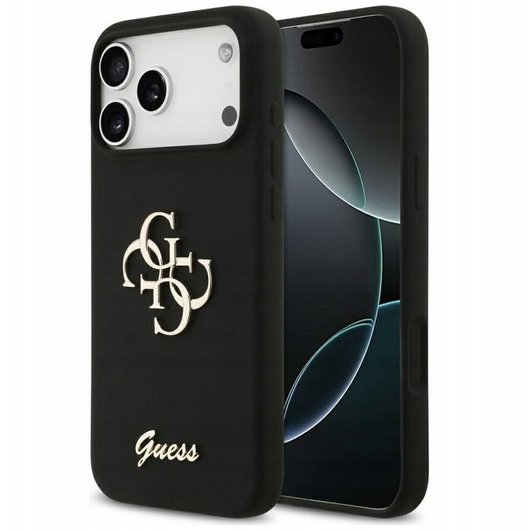 Tootefoto - Guess Silicone Big 4G Script case for iPhone 17 Pro Max black