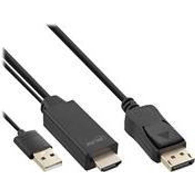 Tootefoto - InLine 17163P videokaabliadapter 3 m DisplayPort HDMI + USB Must