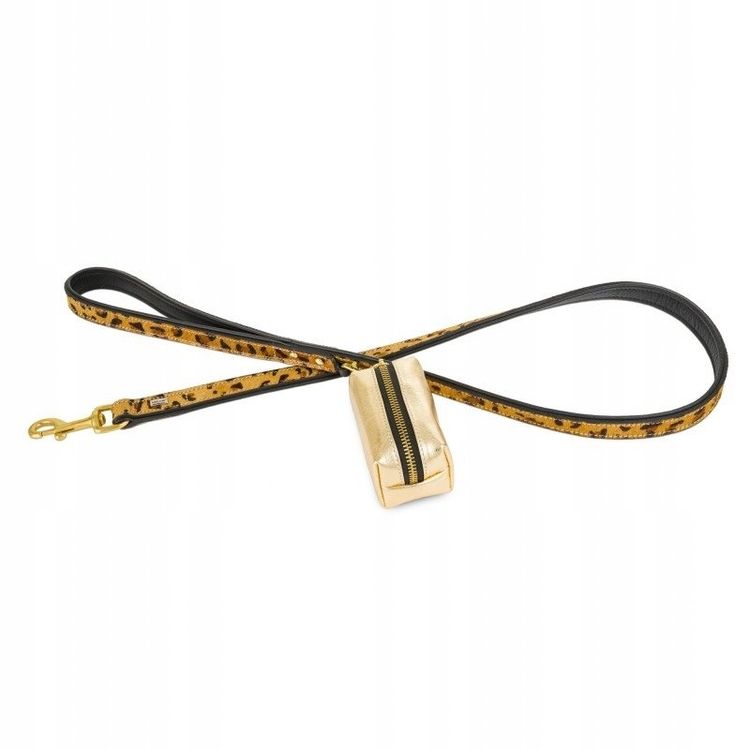 Tootefoto - Nahast kaelapael, 20 mm / 120 cm, leopardimustriline, kotikonteineriga