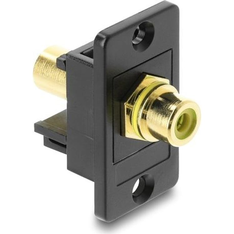 Tootefoto - Delock Panel Mount Cinch Buchse zu vergoldet gelb schwarz (91113)