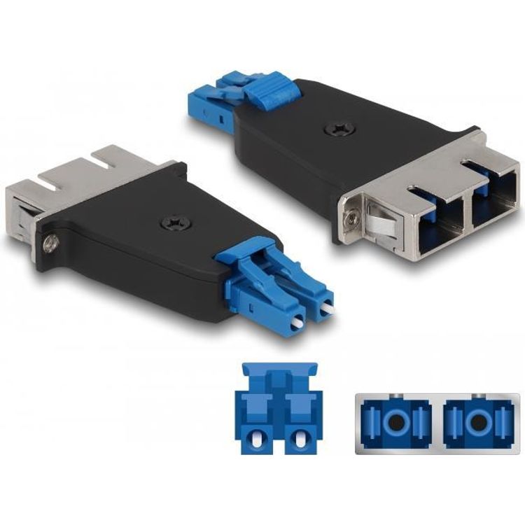 Tootefoto - DeLOCK 87947 kiudoptiline adapter LC/SC 1 tk Must, Sinine