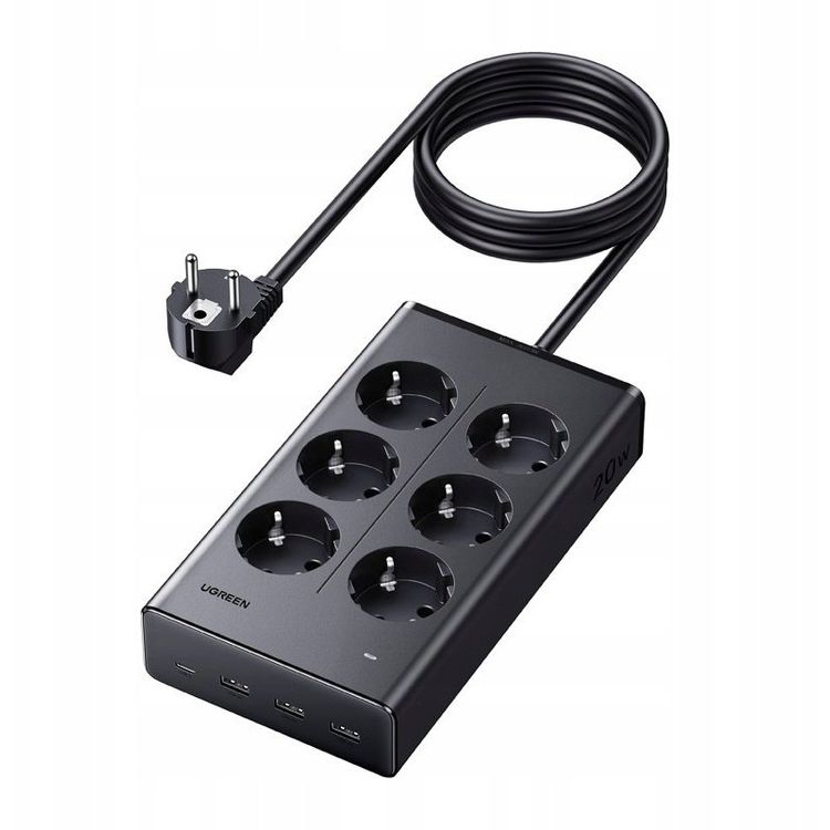 Tootefoto - UGREEN S622 pistikupesa 6xAC + 3xUSB + USB-C GaN 1,5m (must)