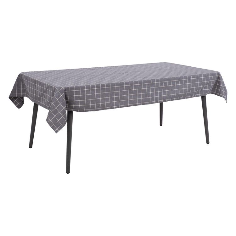 Tootefoto - Laudlina LINEN 136x220cm, hall ruut, 100% linane, kangas 120