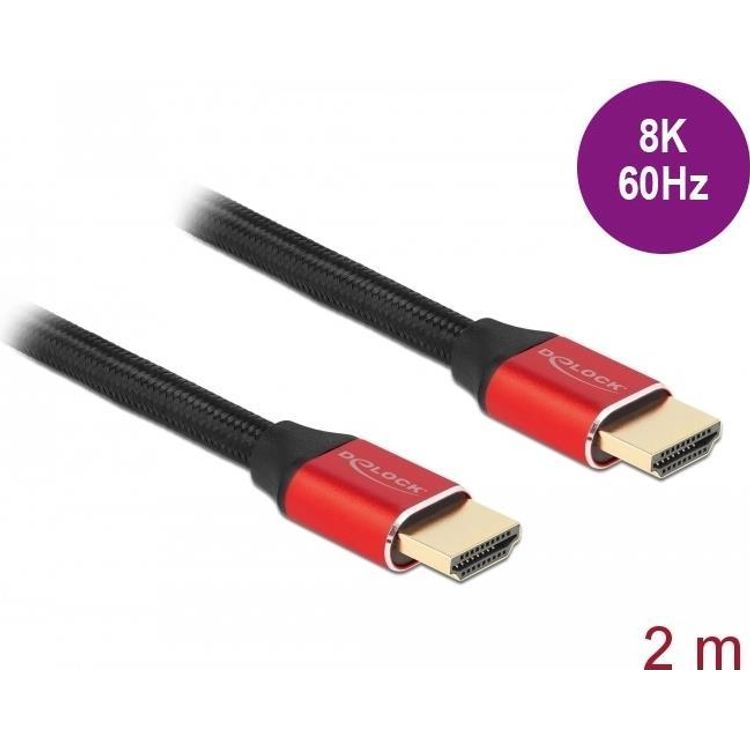 Tootefoto - DeLOCK 85774 HDMI-kaabel 2 m HDMI t p A (Standard) Must, Punane