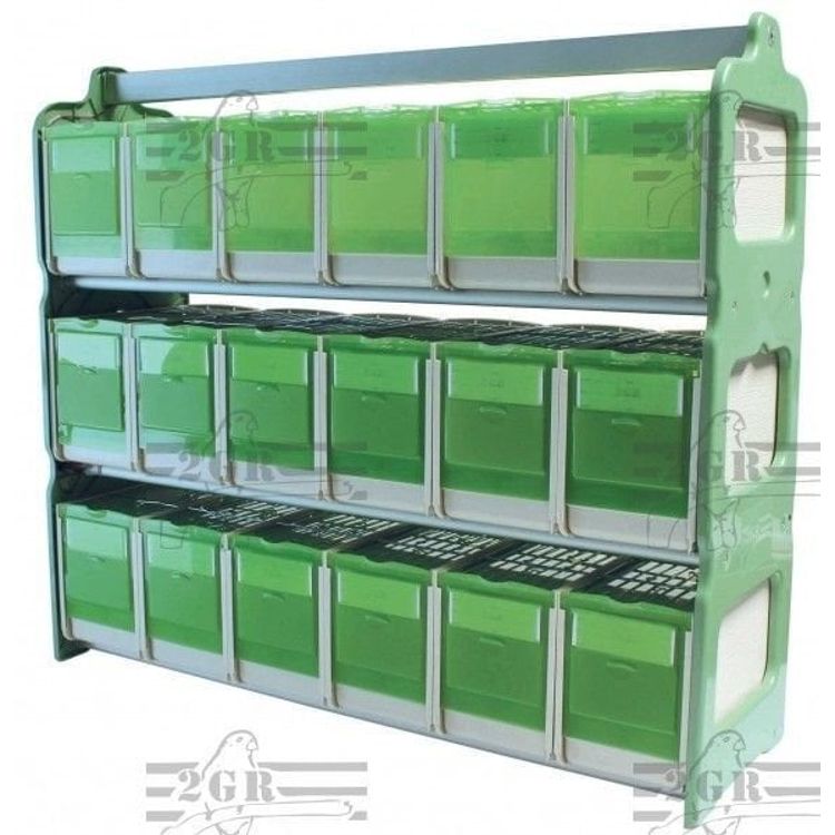 Tootefoto - Raamaturiiul, 18 kanduriga, roheline, 71x22xk rgus 62 cm