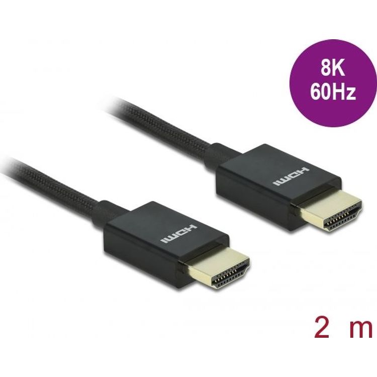 Tootefoto - DeLOCK 85385 HDMI-kaabel 2 m HDMI t p A (Standard) Must