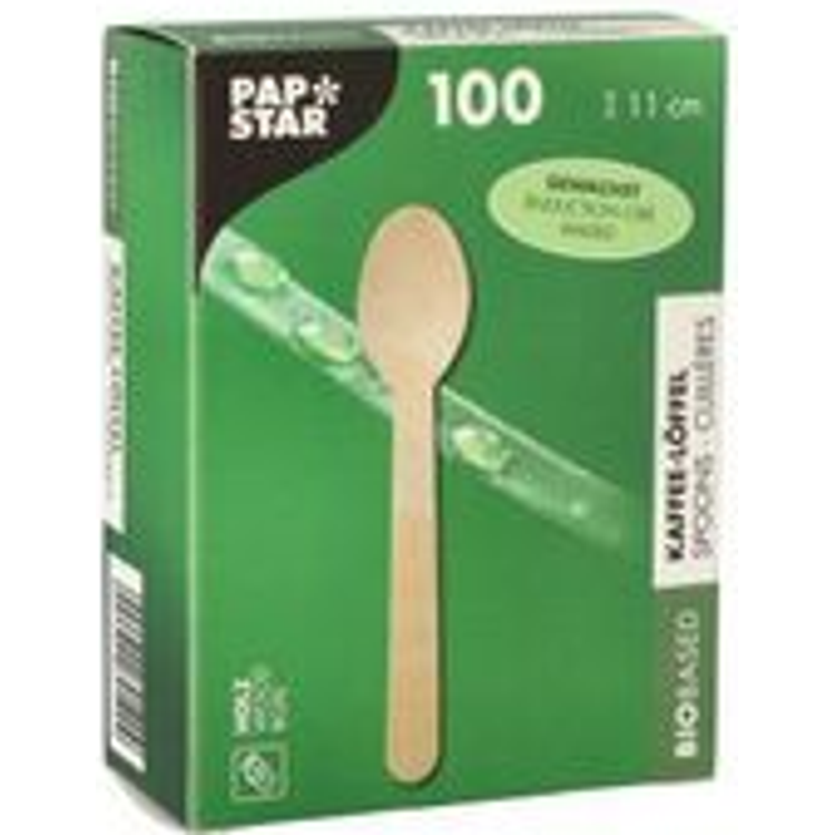 Tootefoto - PAPSTAR Holz-Kaffeel ffel "pure", gewachst, L nge: 110 mm aus nat rlich hellem Birkenholz, biologisch abbaubar - 1 St ck (89120)