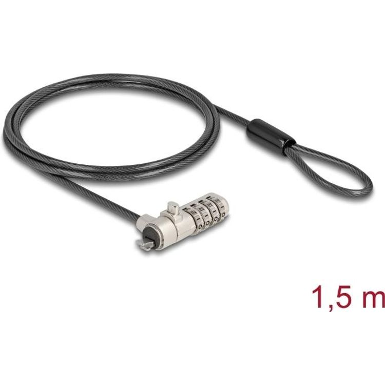 Tootefoto - Navilock Laptop Schloss mit Zahlenschloss f r HP Nano Slot - Karbonstahlkabel (20967)