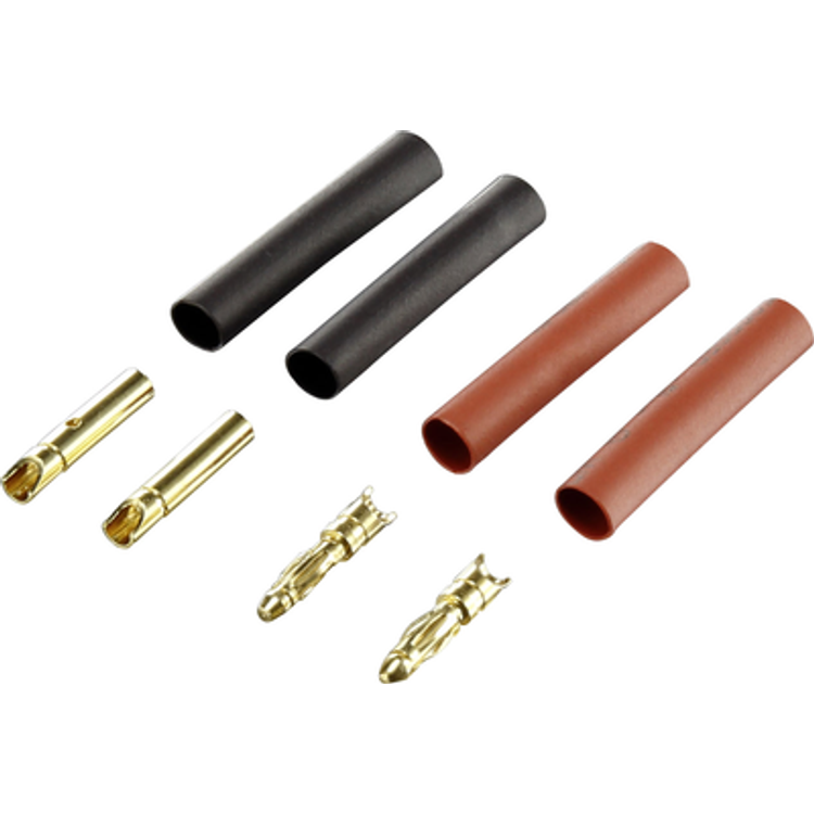 Tootefoto - Reely 1373188 Battery Plug 2 Mm Gold-Plated 2 Pair