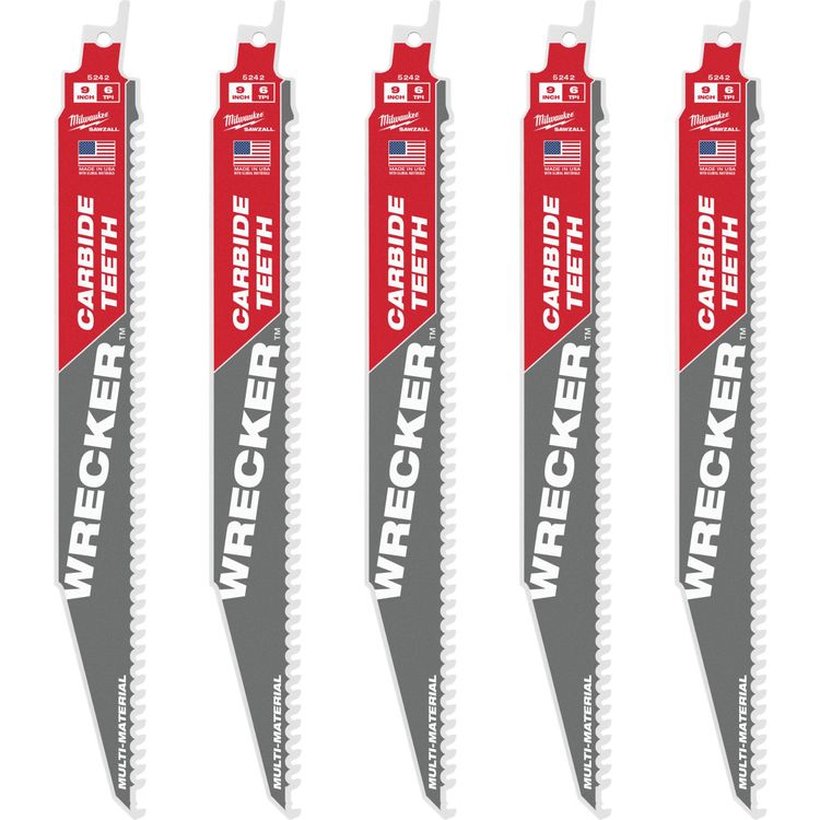 Tootefoto - MILWAUKEE S TCT WRECKER CARBIDE HACKSAW BLADE 230mm/6T/5pcs.