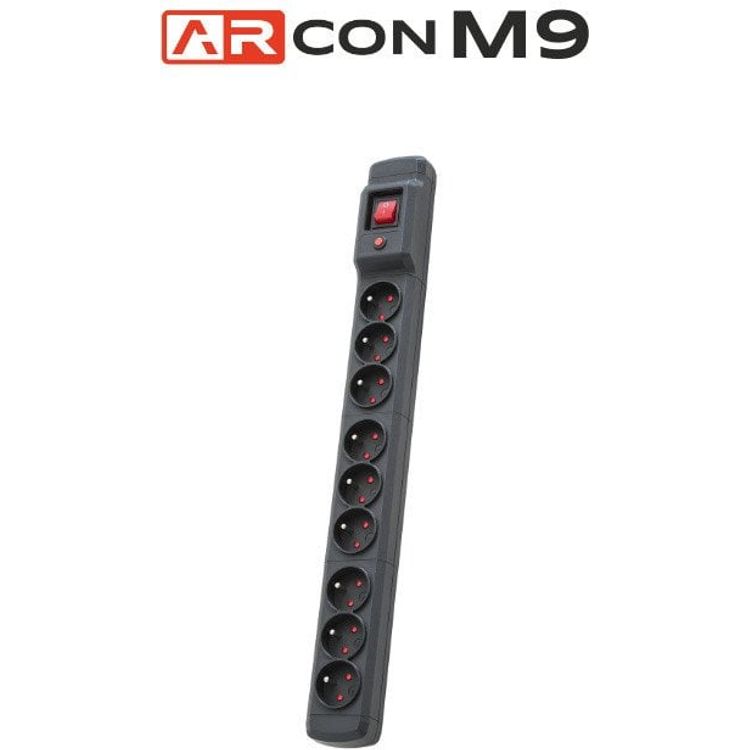 Tootefoto - Arcon M9 must Arcon M9 liigpingekaitse riba 9 pistikupesaga, 5 m pikk, firmalt Armac