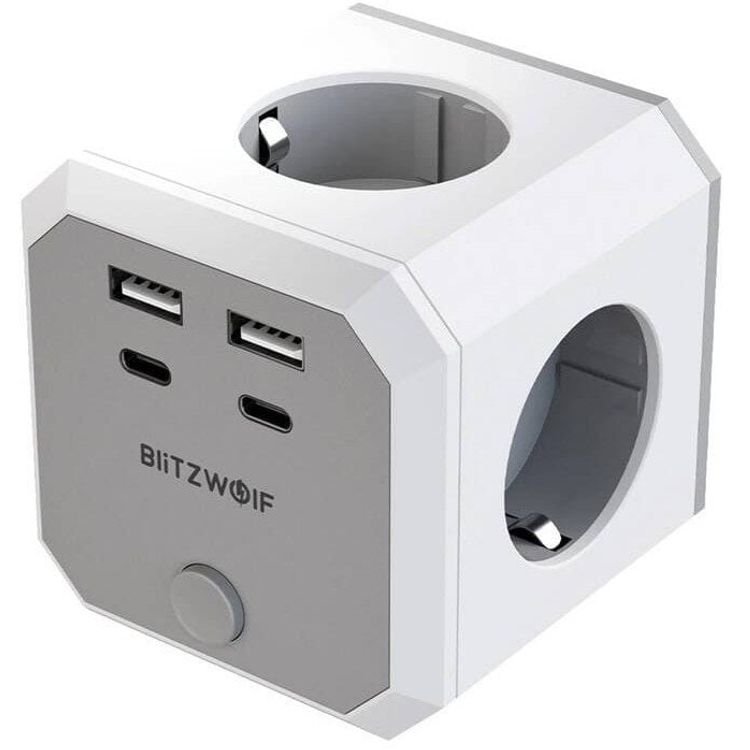Tootefoto - Kostka zasilaj ca BlitzWolf BW-EC2 8-in-1 (4xAC / 2 x USB-A / 2 x USB-C)