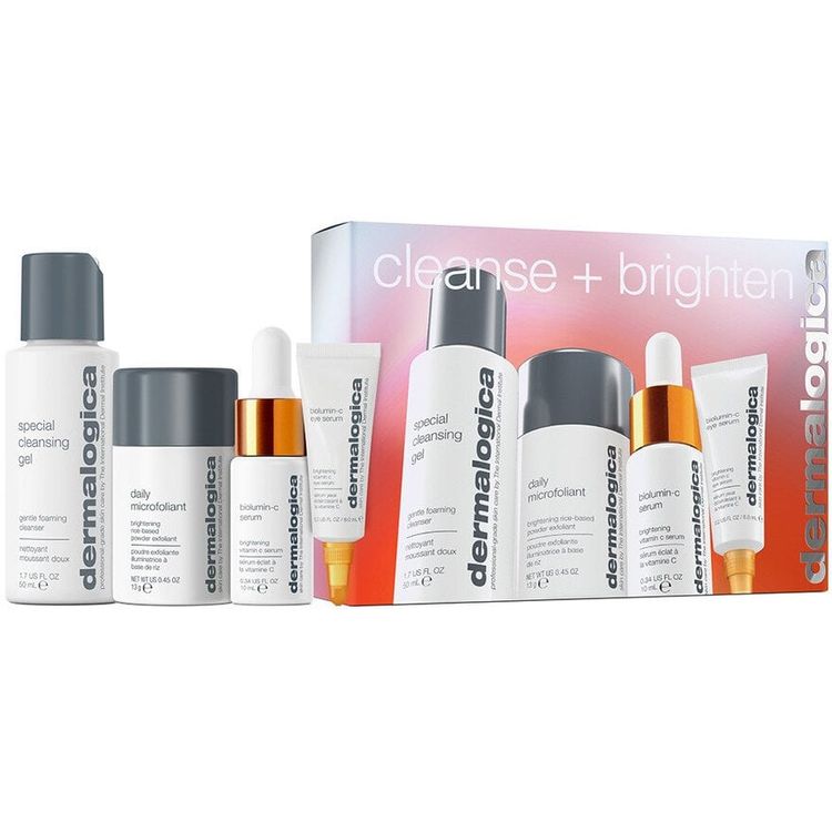 Tootefoto - Puhastus + heledaks komplekti Dermologica: spetsiaalne puhastusgeel, n o jaoks, 50 ml + igap evane mikrofoolia, koorimine, koorib pulber, 13 g + biolumiin-c, C-vitamiin, helendav,