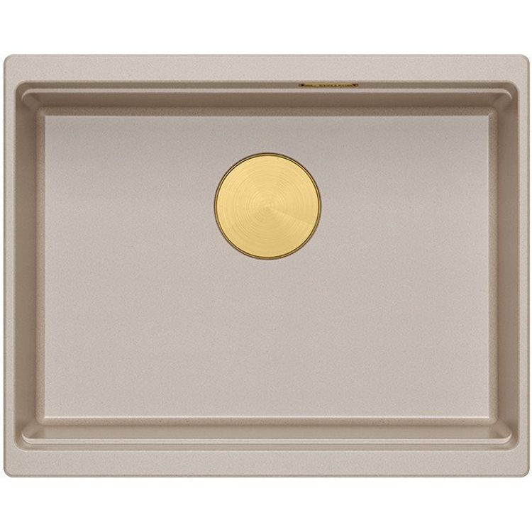 Tootefoto - Logan 100 Graniteq p rl bee 56x45x21,5 cm kraanikauss 1 kambriga riputatud kuldse sifooniga