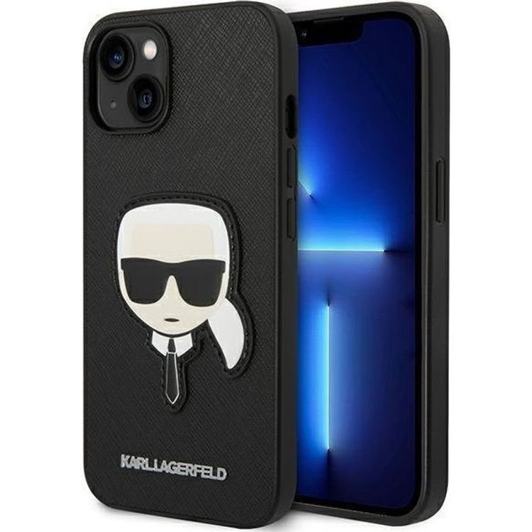 Tootefoto - Karl Lagerfeld Karl Lagerfeld Saffiano Karl Head Patch Case iPhone 14 Plus mbris (must)