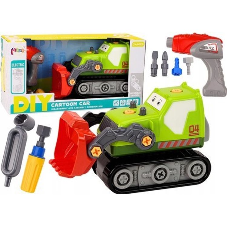 Tootefoto - LeanToys Cartoon roomikekskavaator DIY Green lahtiv tmiseks