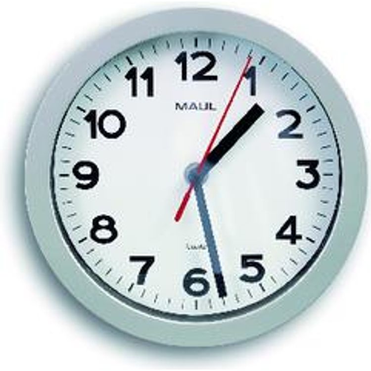 Tootefoto - MAUL Wanduhr MAULstep wei silber Kunststoff, 20,0 cm (9052995)