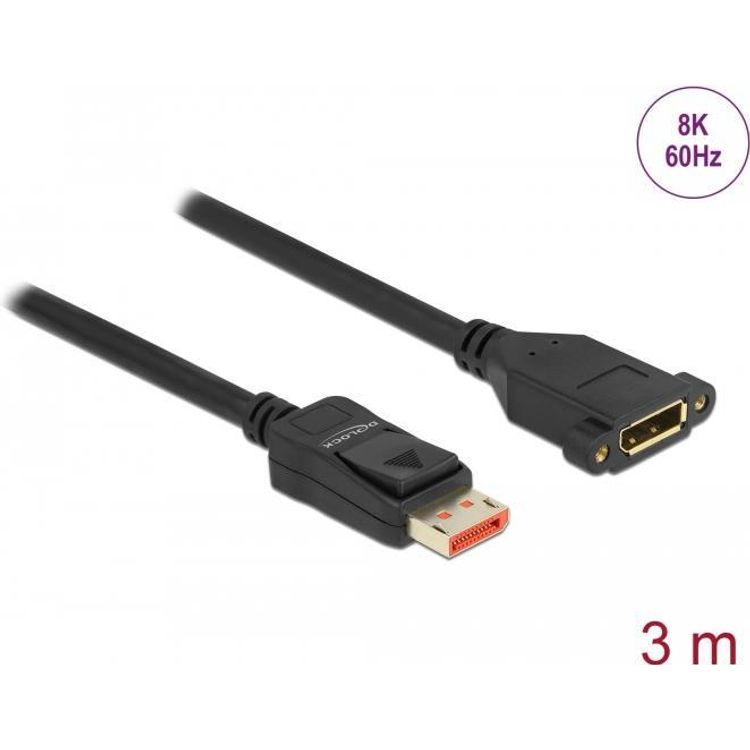 Tootefoto - DeLOCK 87098 DisplayPort-kaabel 3 m Must