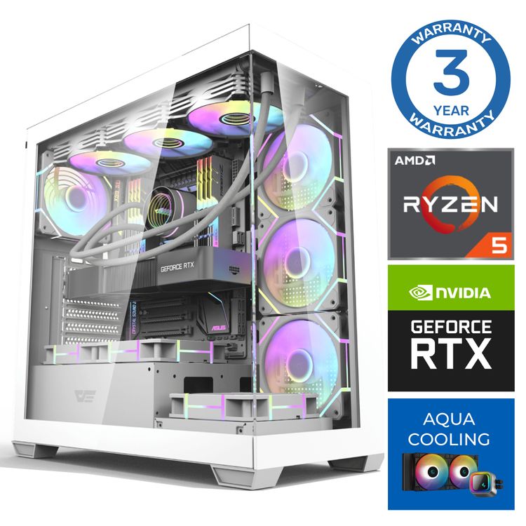 Tootefoto - INTOP AQUA Ryzen 5 7600X 32GB DDR5 1TB SSD M.2 NVME+4TB RTX5070 12GB no-OS