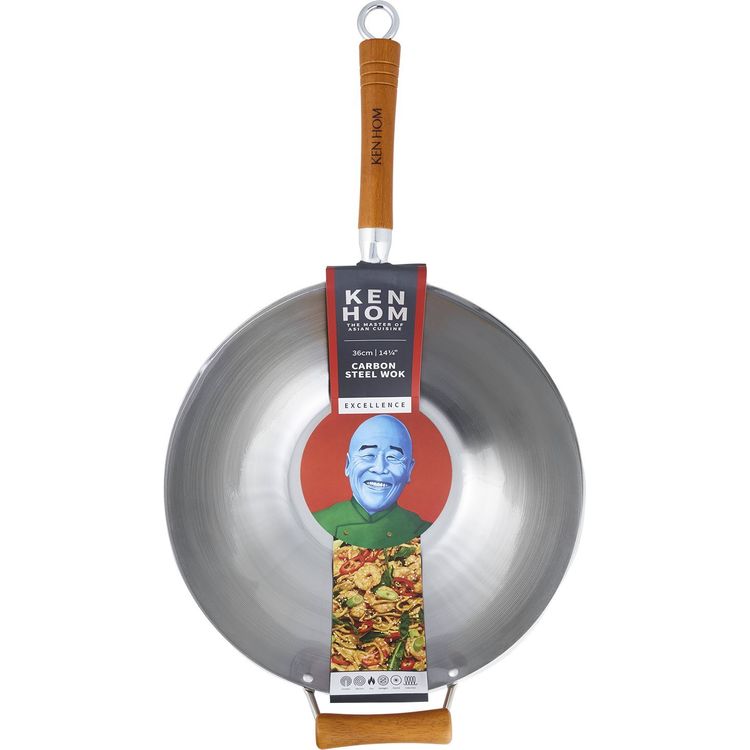 Tootefoto - Ken Hom Excellence, mmargune, wok/segamiskuulus, teras, puit, s sinikteras, 36 cm