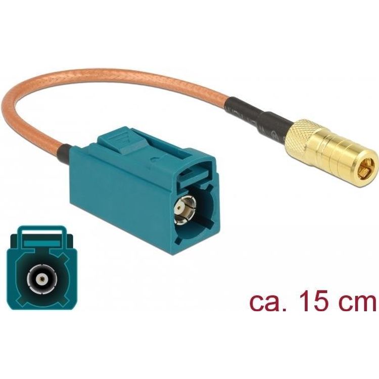 Tootefoto - DeLOCK 89671 koaksiaalkaabel RG-316 0,15 m FAKRA Z SMB Pruun, Kuld, Roheline