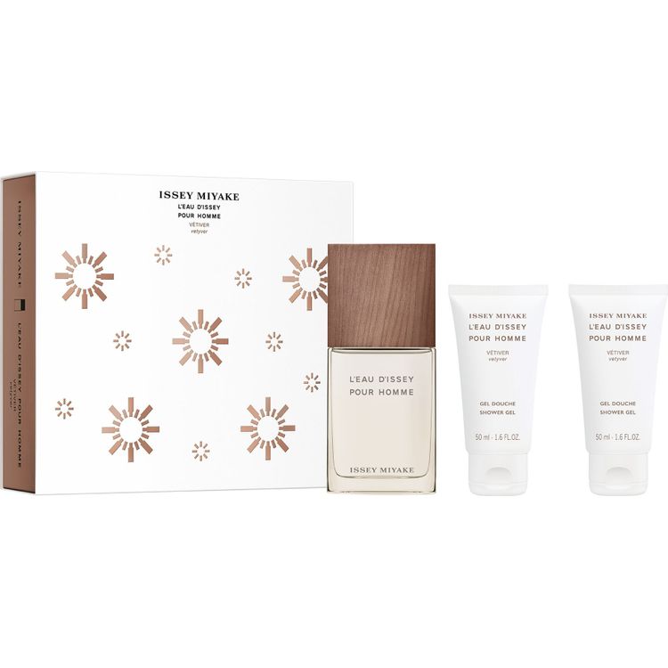 Tootefoto - Issey Miyake Xmas 2023 komplekt Issey Miyake: L'Eau d'Issey Vetiver, tualettvesi, meestele, 50 ml + L'Eau d'Issey vetiver, niisutav, du igeel, k igile nahat pidele, x2 tk, 50 ml M